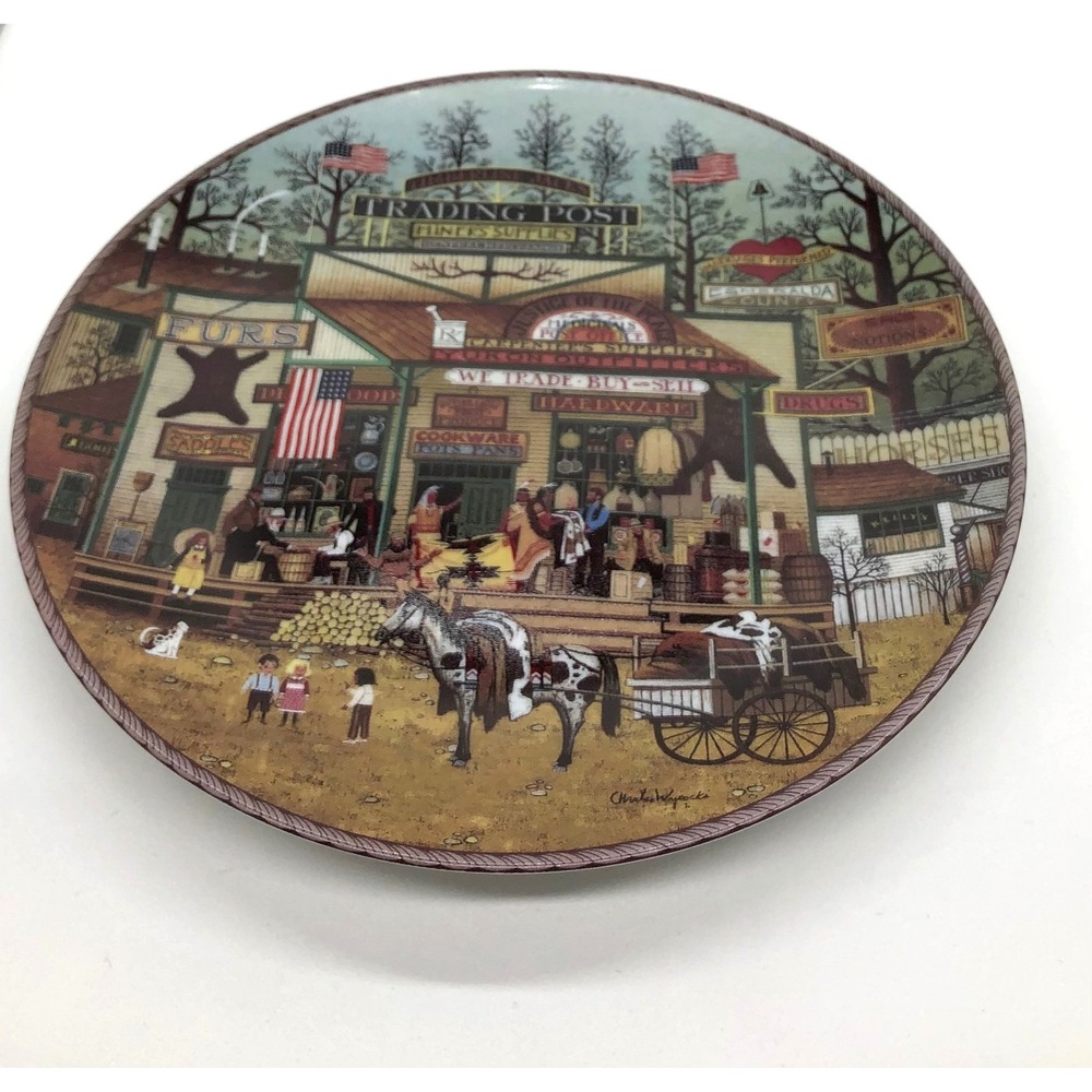 Charles Wysocki Bradford Exchange Timberline Jack's Trading Post Plate 1993